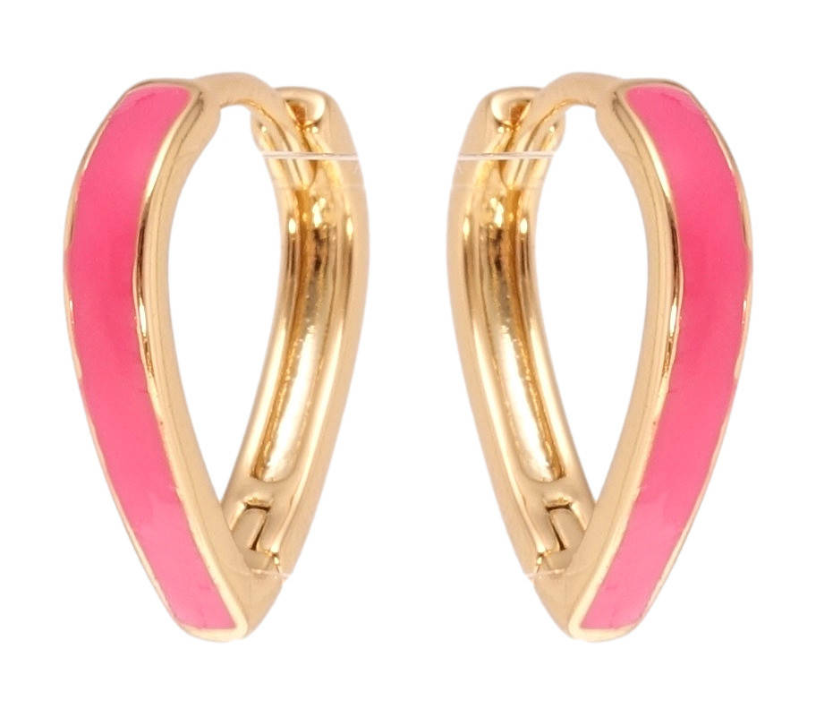 

Серьги Xuping Позолота 18K колечки "Прокраска розовой эмалью"