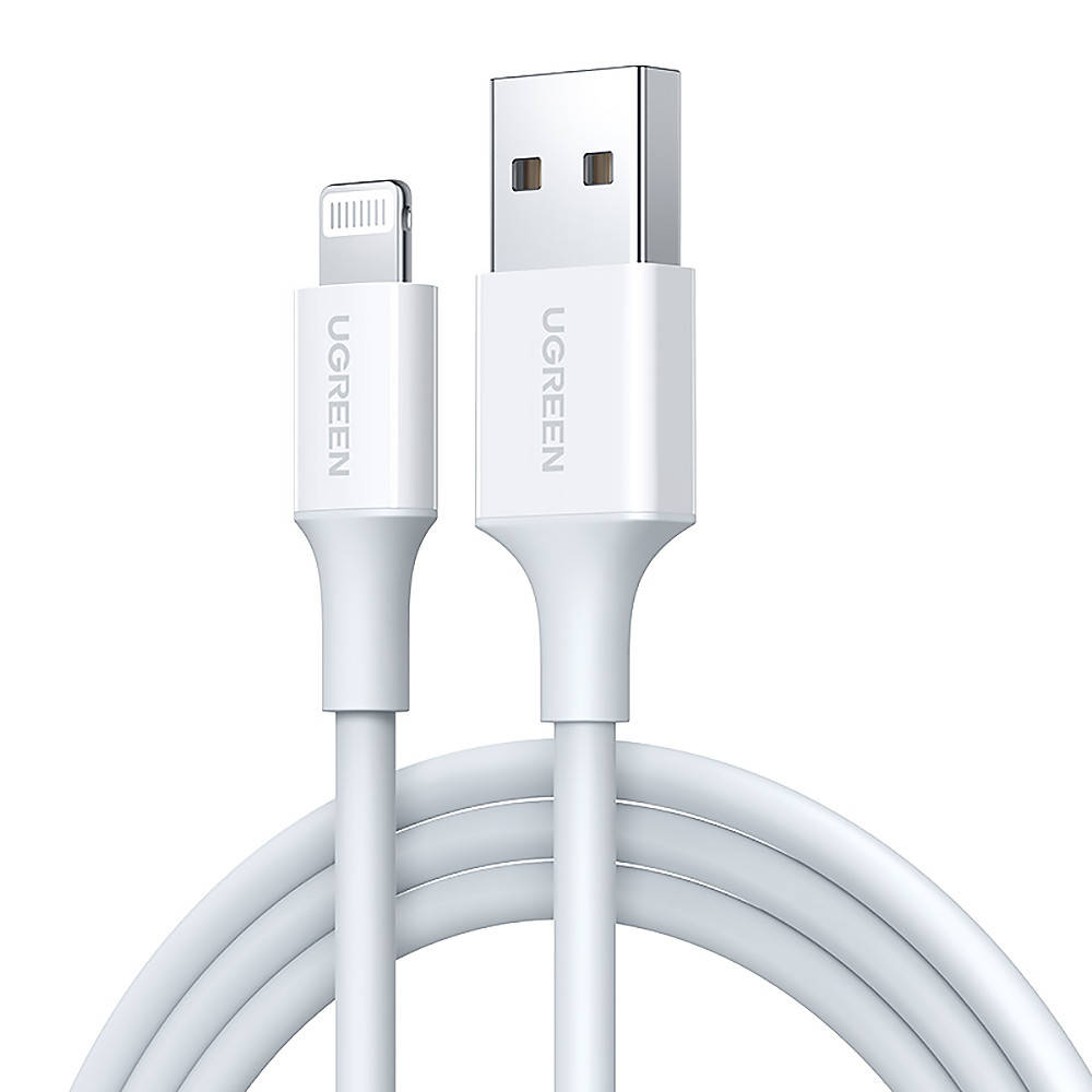 

Сертифицированный кабель Lightning для зарядки Apple IPhone IPad с чипом MFI Ugreen 1м (белый)