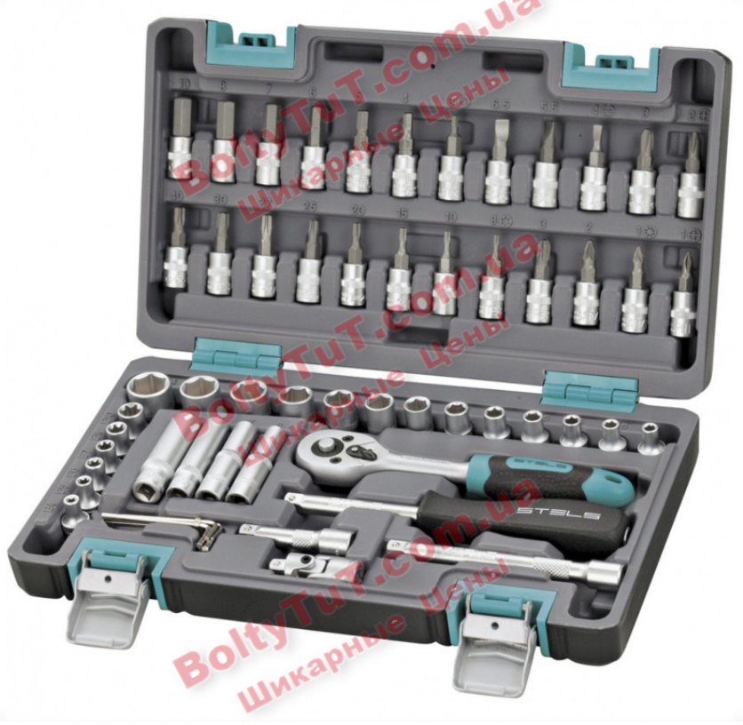

Набор инструмента STELS 1/4", CrV, пластиковый кейс 57 предм. (14101)