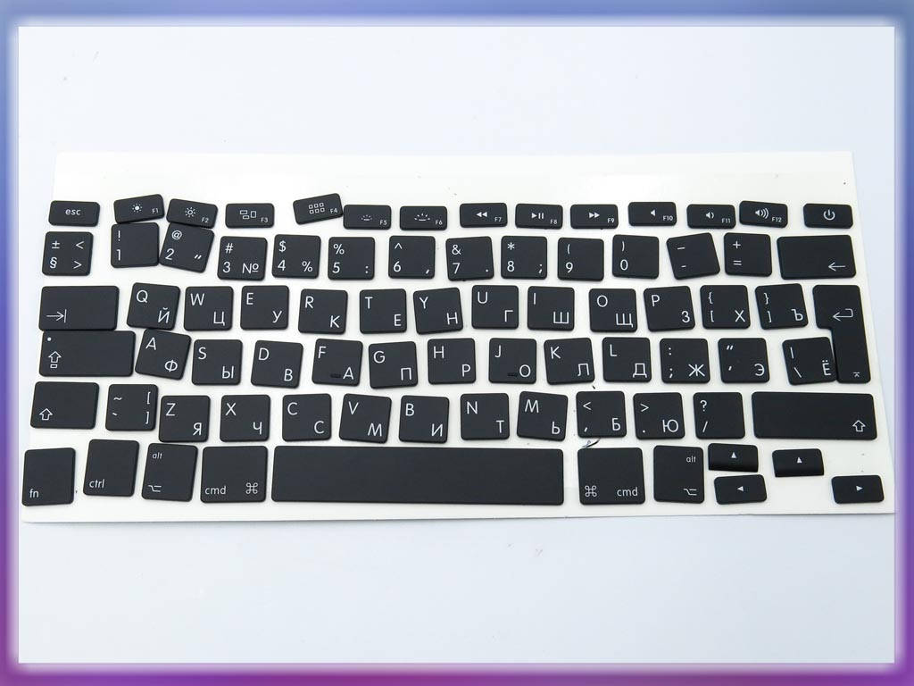

Клавиши клавиатуры APPLE A1466 A1369 Macbook Air (2011 - 2017) (RU BLACK, BIG Enter). Комплект кнопок., Черный