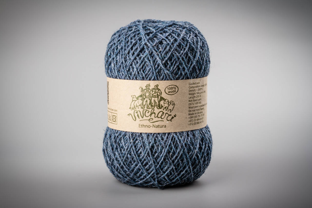 

Пряжа шерстяная Vivchari Ethno-Natura Color, Color No.215 джинс, Желтый