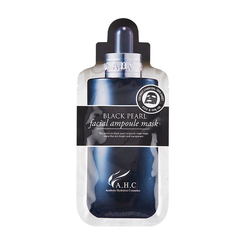 

Ампульная премиум маска из кокосового угля с черным жемчугом AHC Premium Black Pearl Facial Ampoule Mask 27g