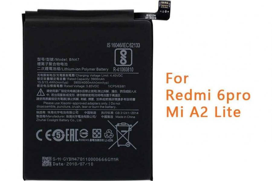 

Аккумулятор HOCO BN47 для Xiaomi Redmi 6 Pro Mi A2 Lite (3900 mAh) Premium.product