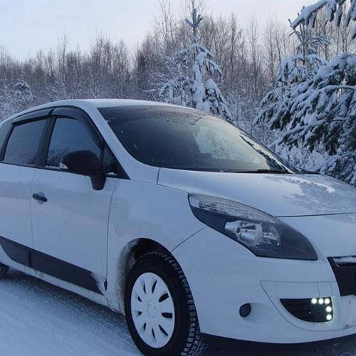 

Дефлекторы окон ветровики Рено Сценик 3 Renault Scenic III 09-16 КТ (Накладные)