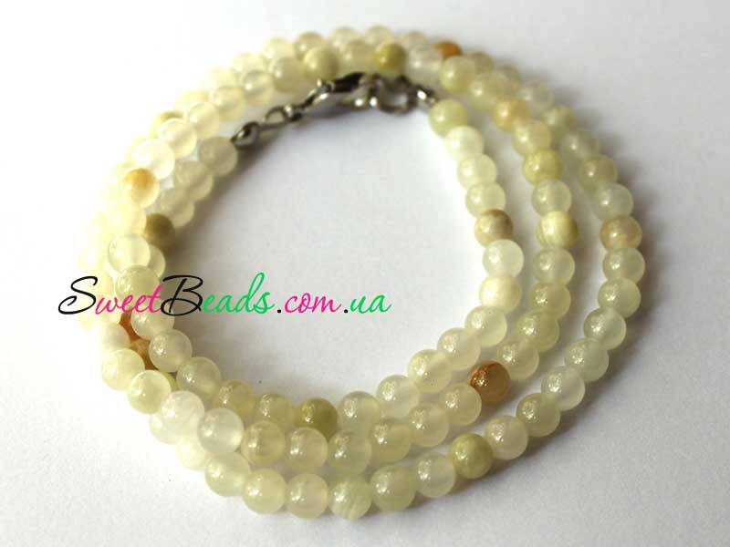 

Бусины 4мм, белый оникс