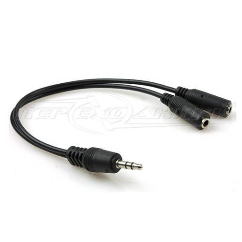 

Аудио сплиттер разветвитель для наушников, 0.15м черный