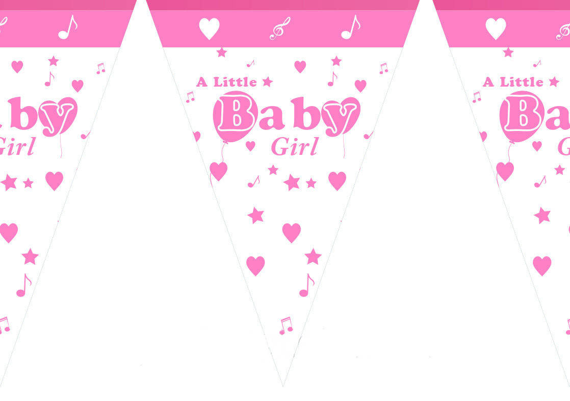 

Флажки-гирлянды Baby Shower Girl (карнавальная гирлянда из флажков) Гендер Пати 2м-