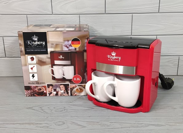 

Кофеварка капельная Kingberg KB-1991 (750Вт, 2 кер. чашки по 150мл). Кофемашина