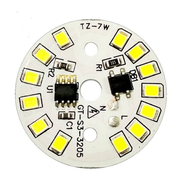 

Светодиодный модуль LED 7 Ватт AC220 плата для ремонта ламп 35mm