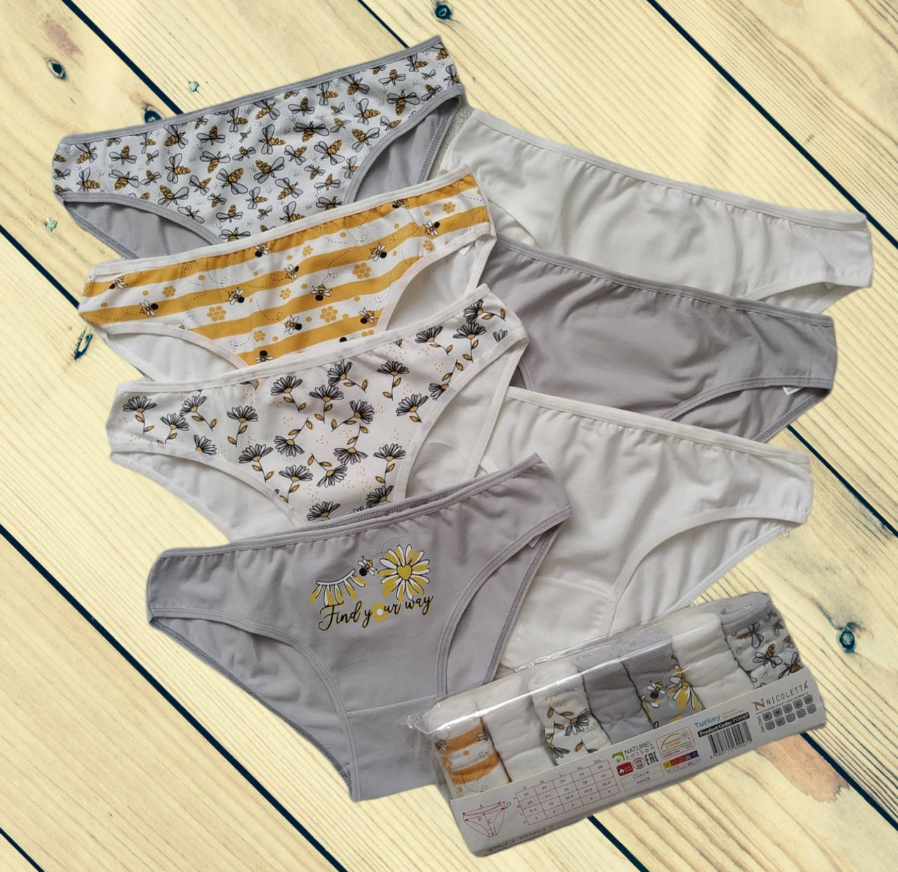 

Женские трусики набор "недельки" Nicoletta 7 шт в уп Размеры M L XL XXL XL