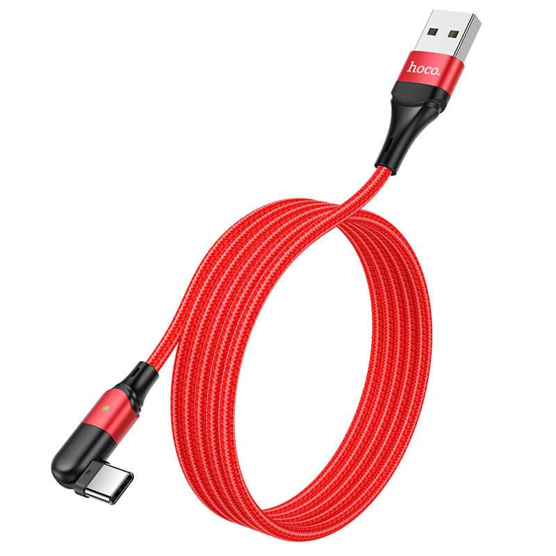 

Кабель для зарядки с поворотным разъемом на 180° USB Type-C Android HOCO U100 |120см 3A| Красный