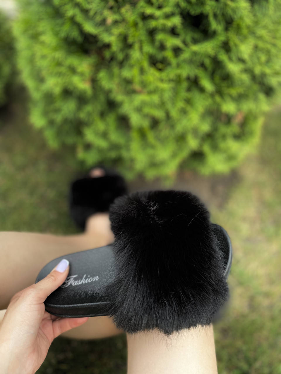

Женские меховые тапочки шлёпанцы