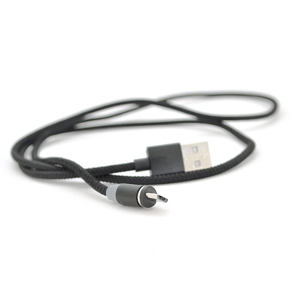 

Магнитный кабель USB 2.0/Micro, 1m, 2А, плюс наконечник на micro, тканевая оплетка, бронированный, съемник,