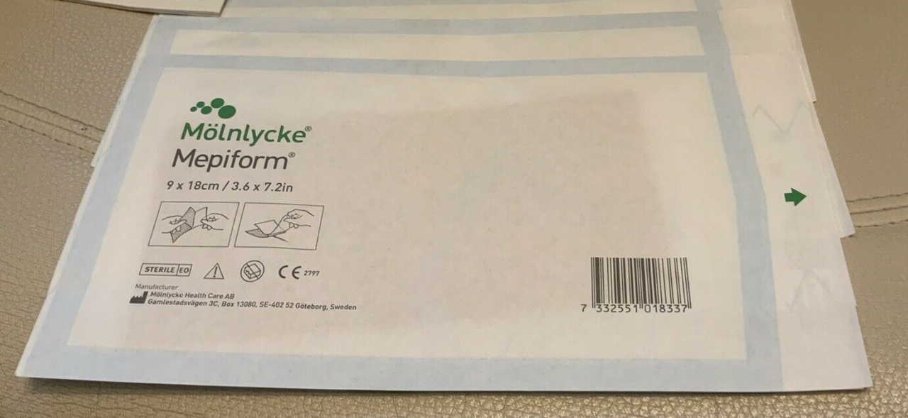 

Мепиформ (Mepiform) 9x18см Силиконовый пластырь для лечения рубцов. Швеция