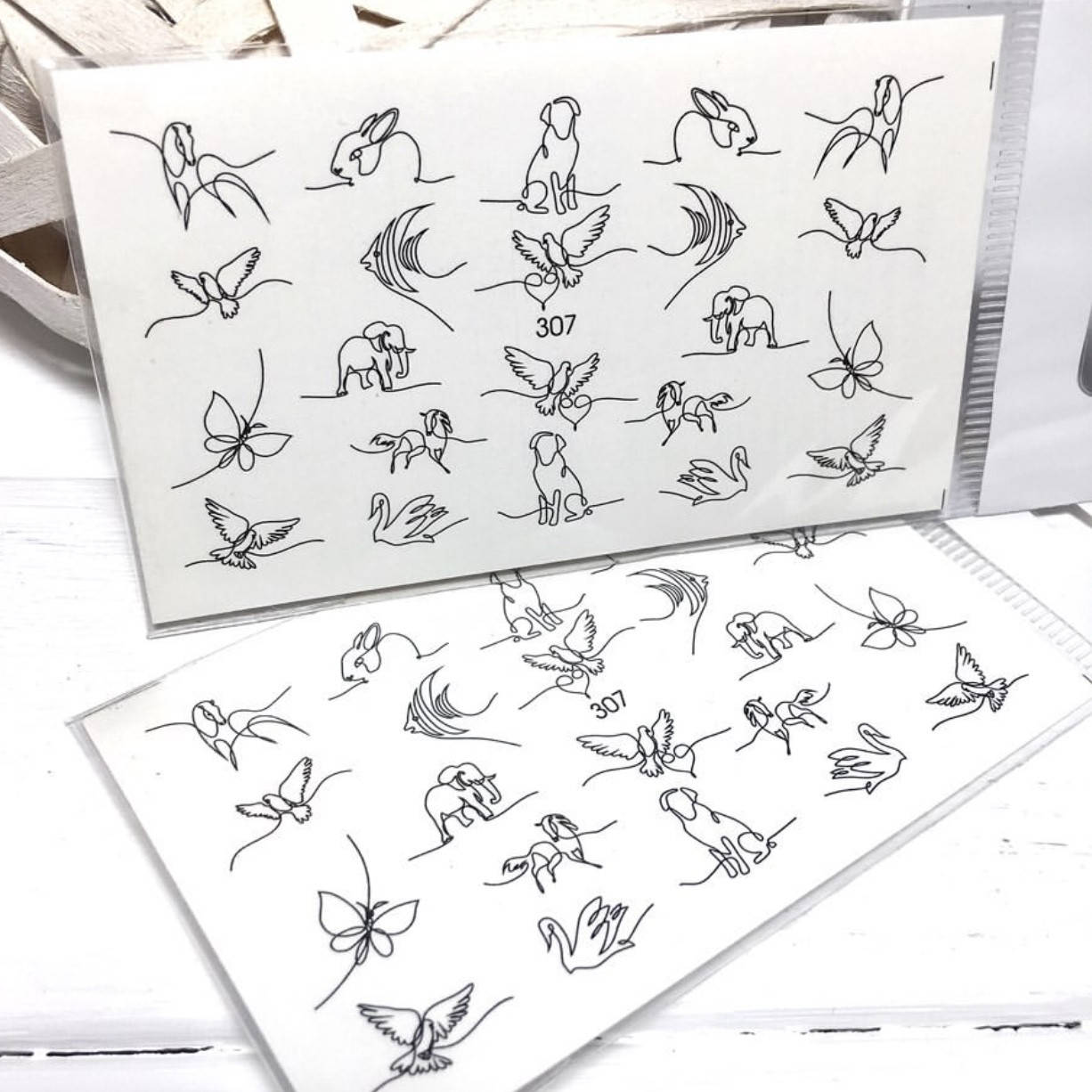 

Слайдер-дизайн, водные наклейки для ногтей №307, Разные цвета