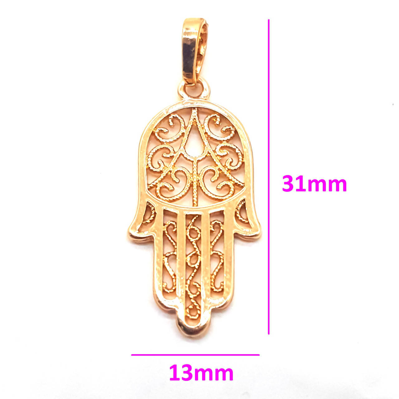 

Кулон медсплав, рука Фатимы, без камней, 18К