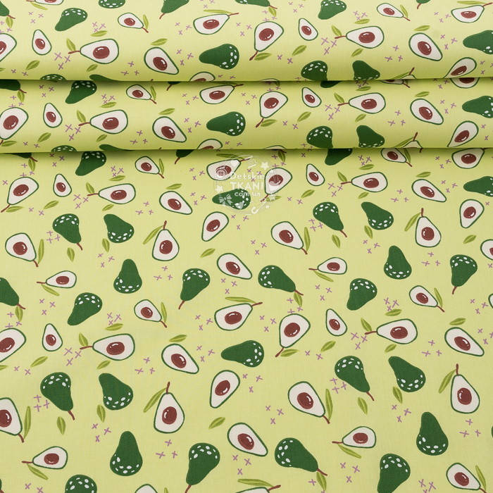 

Ранфорс шириной 240 см "Авокадо" на салатовом фоне (№3306), Зелёный