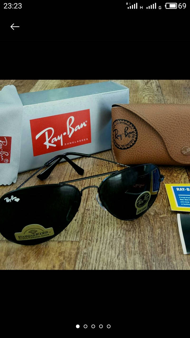 

Очки Ray Ban Aviator Diamond Hard капли мужские солнцезащитные стекло черные, Черный