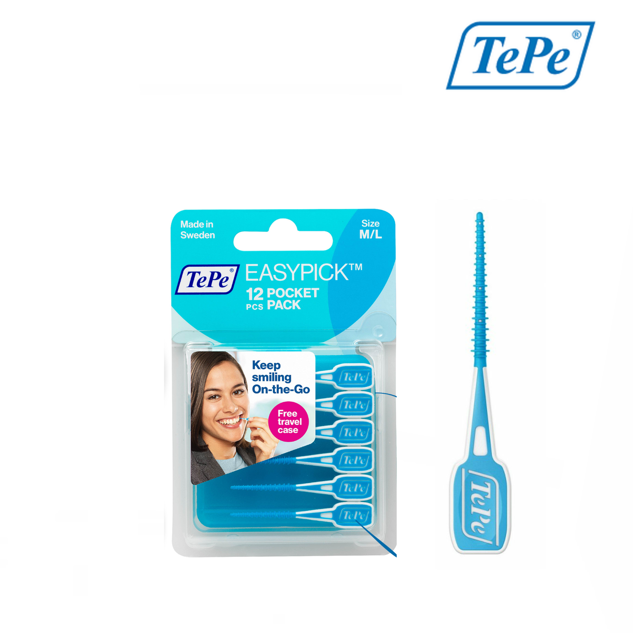 

Зубочистки TePe EasyPick (M/L), 12 шт. с кейсом
