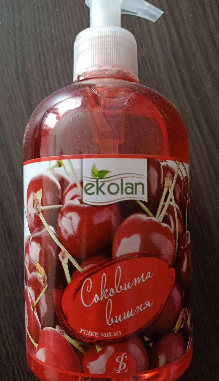 

Жидкое мыло Ekolan, Сочная вишня, 0,5 л - с дозатором