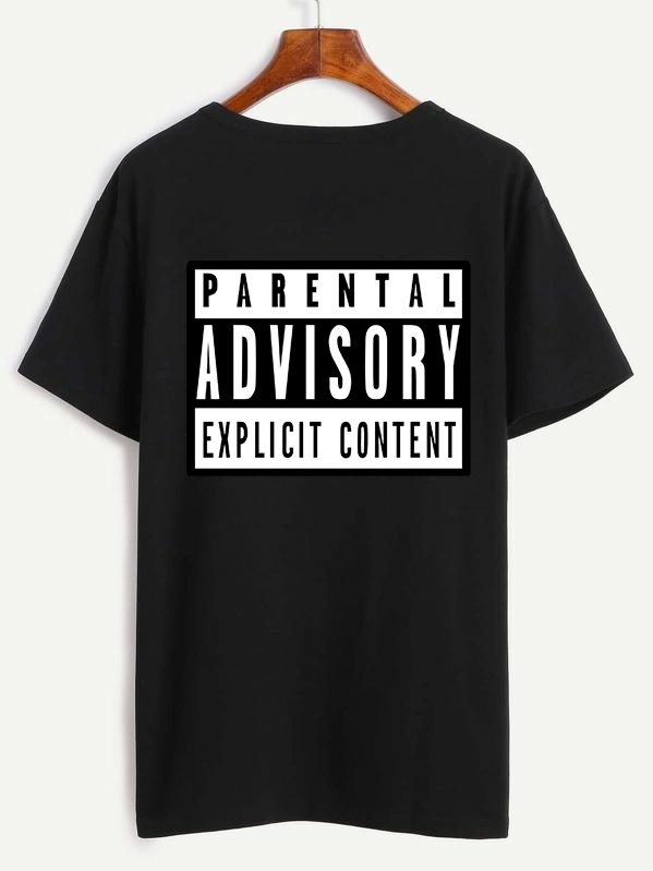 

Мужская футболка "Parental advisory" черный, L