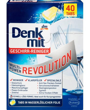 

ТАБЛЕТКИ ДЛЯ ПОСУДОМОЙКИ MULTI-POWER REVOLUTION DENKMIT, 40 ШТ.