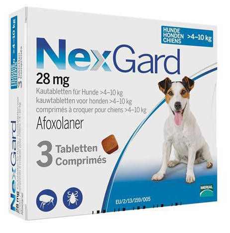 

Merial NexGard- жевательная таблетка для защиты собак M (4-10 кг) 1 таблетка