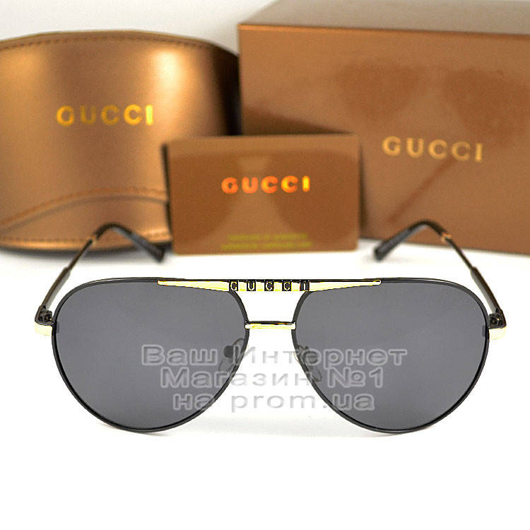 

Женские солнцезащитные очки Gucci Polarized Авиаторы Модные 2022 с поляризацией Брендовые Гуччи, Черный