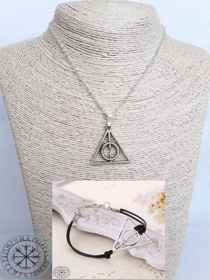 

Набор Дары смерти подвеска и браслет комплект из Гарри Поттера кулон треугольник амулет