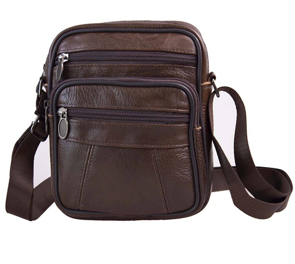 

Мужская кожаная сумка R010-2 DARK BROWN коричневая, Коричневый