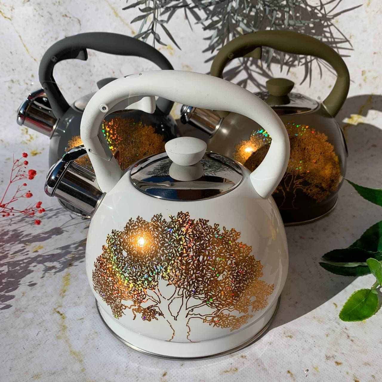 

Чайник из нержавеющей стали 2.0 л Edenberg EB-1956 Газовый чайник со свистком для индукционной плиты, Белый