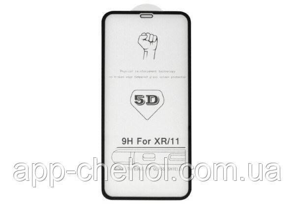 

Защитное стекло 5D для Apple iPhone 11 черное, на весь экран / на айфон 11 5д, Черный
