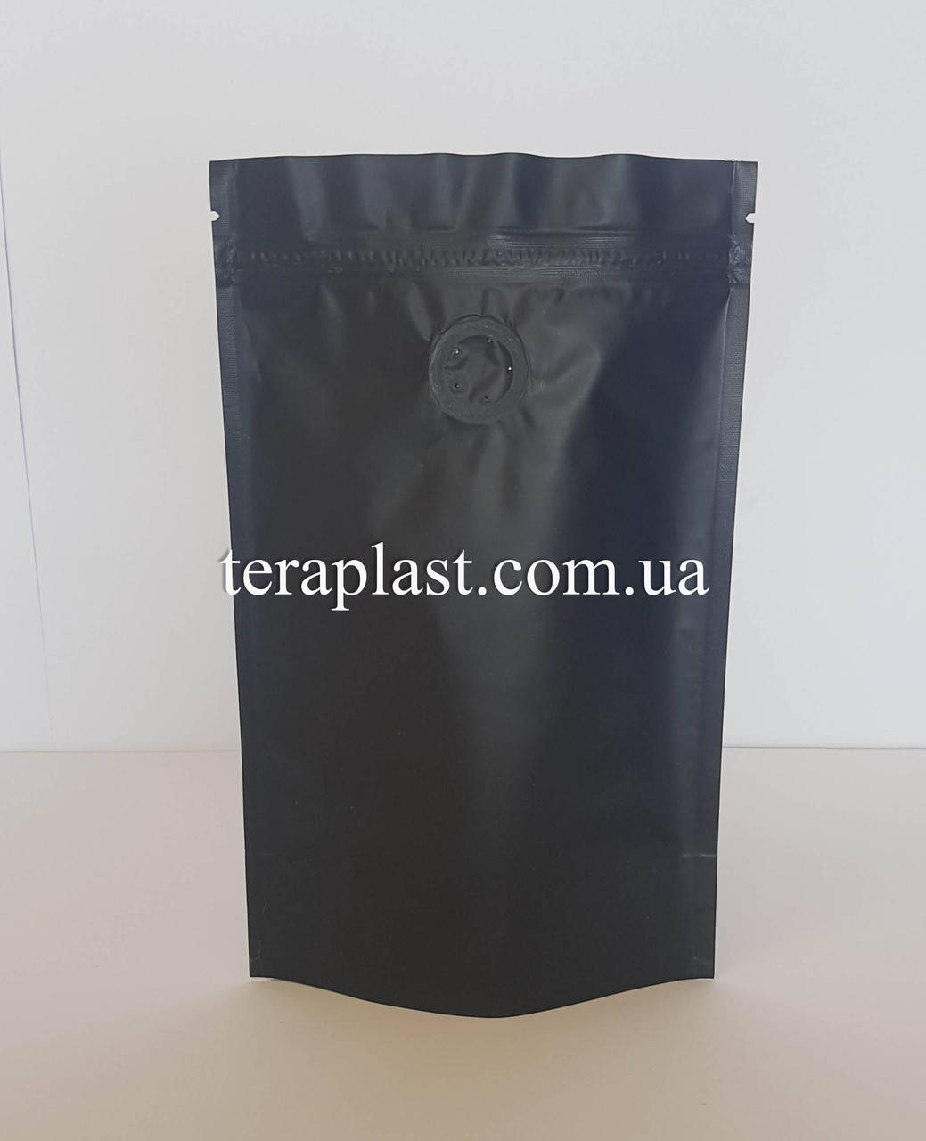 

Дой-Пак 500г черный 180х280 с зип замком с клапаном для кофе