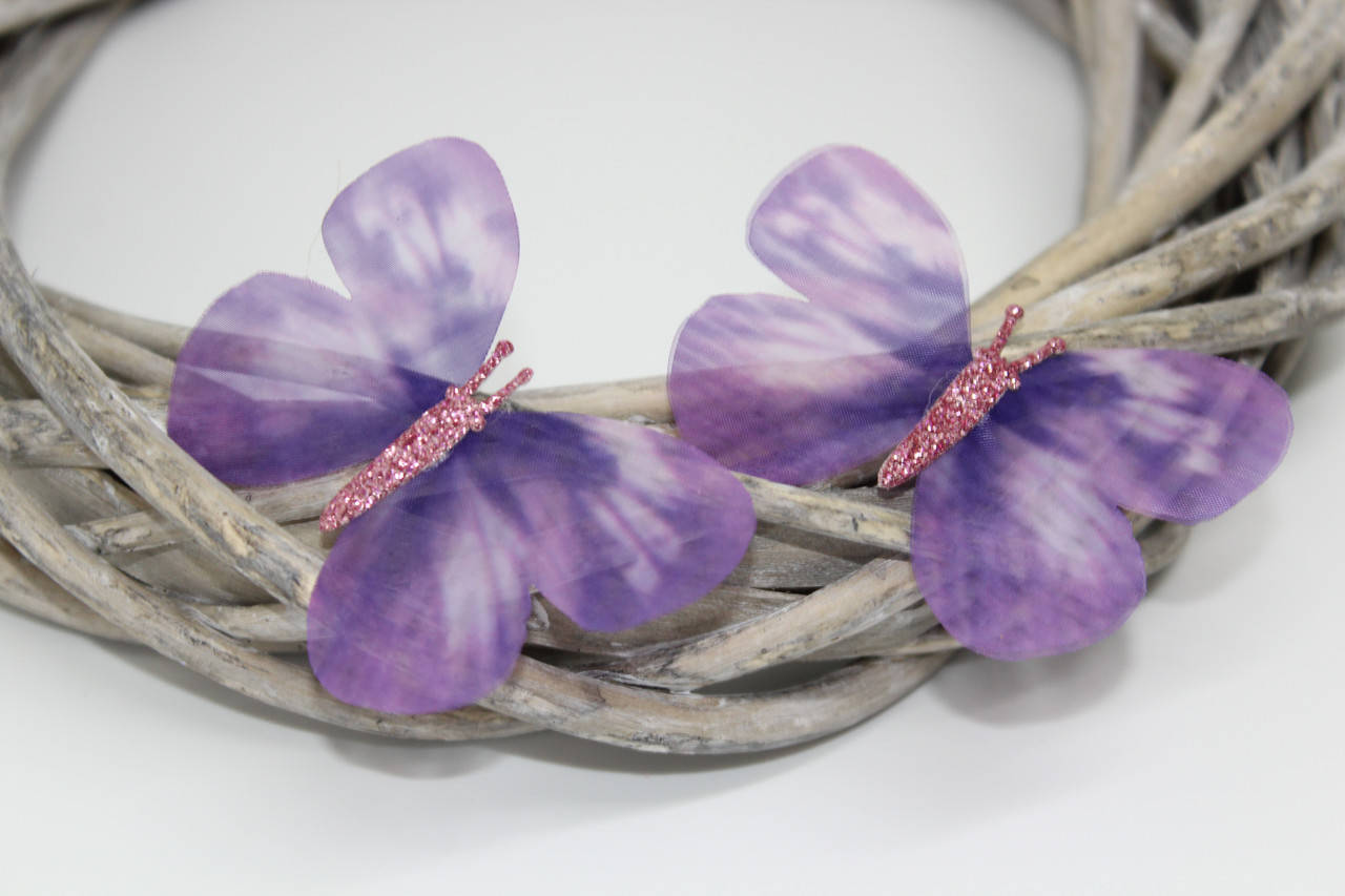 

Бабочка из органзы фиолетовая №7