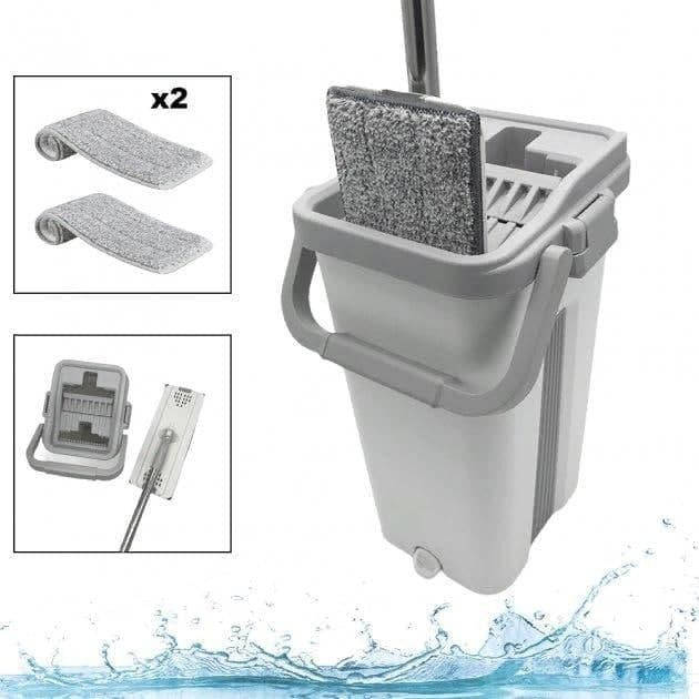

Швабра с ведром с автоматическим отжимом Easy Mop. Зелёный и Белый