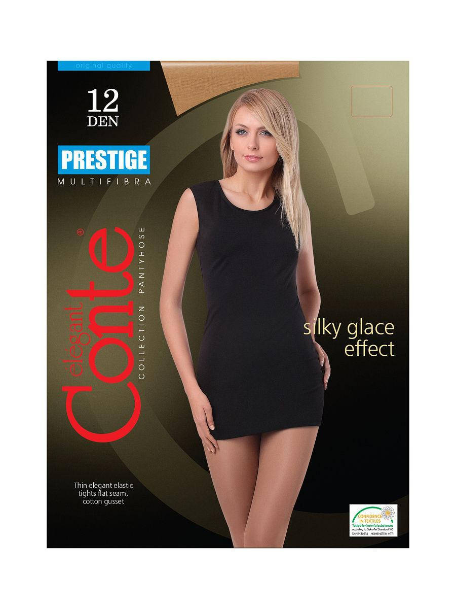 

Колготки женские Conte PRESTIGE 12 DEN размеры 2//4 , natural, Черный