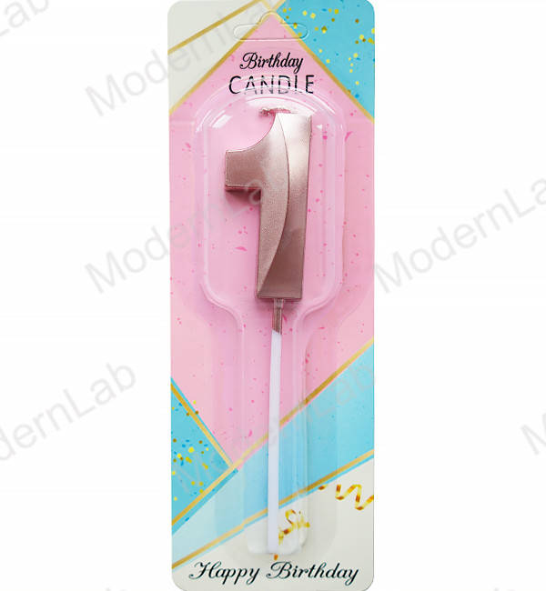 

Свечи - цифры в торт "1", высота - 5 см, цвет - пудра металлик