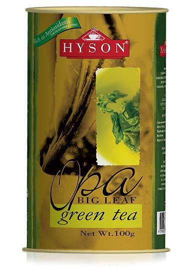 

Чай зеленый крупнолистовой Hyson OPA Green Tea 100 г в жестяной банке