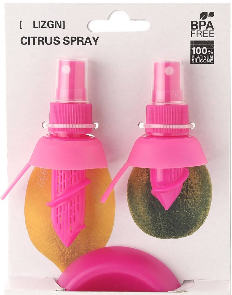 

Набор цитрус-спрей для извлечения и распыления сока из цитрусовых малиновый.