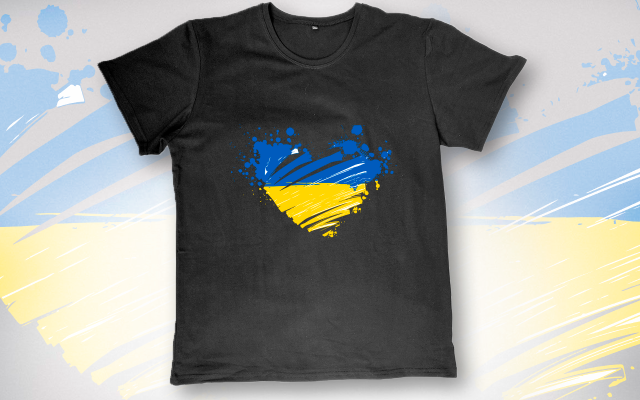 

Футболка с принтом "Украина с тобой" M