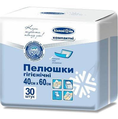 

Пеленки для животных компактные "Білосніжка", 40см*60см, 30шт