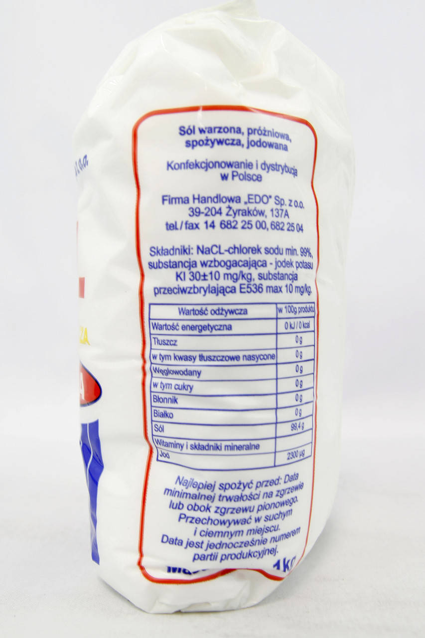 

Сіль харчова йодована EDO jodowana 1kg 10шт/ящ (Код : 00-00012106)