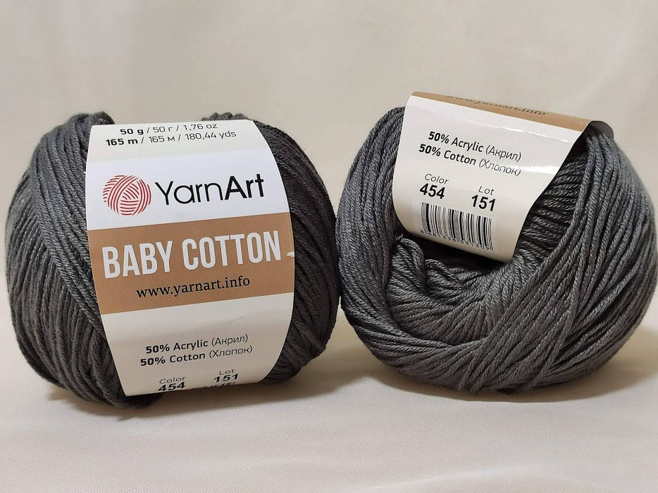 

YarnArt Baby Cotton 454 темно-серый