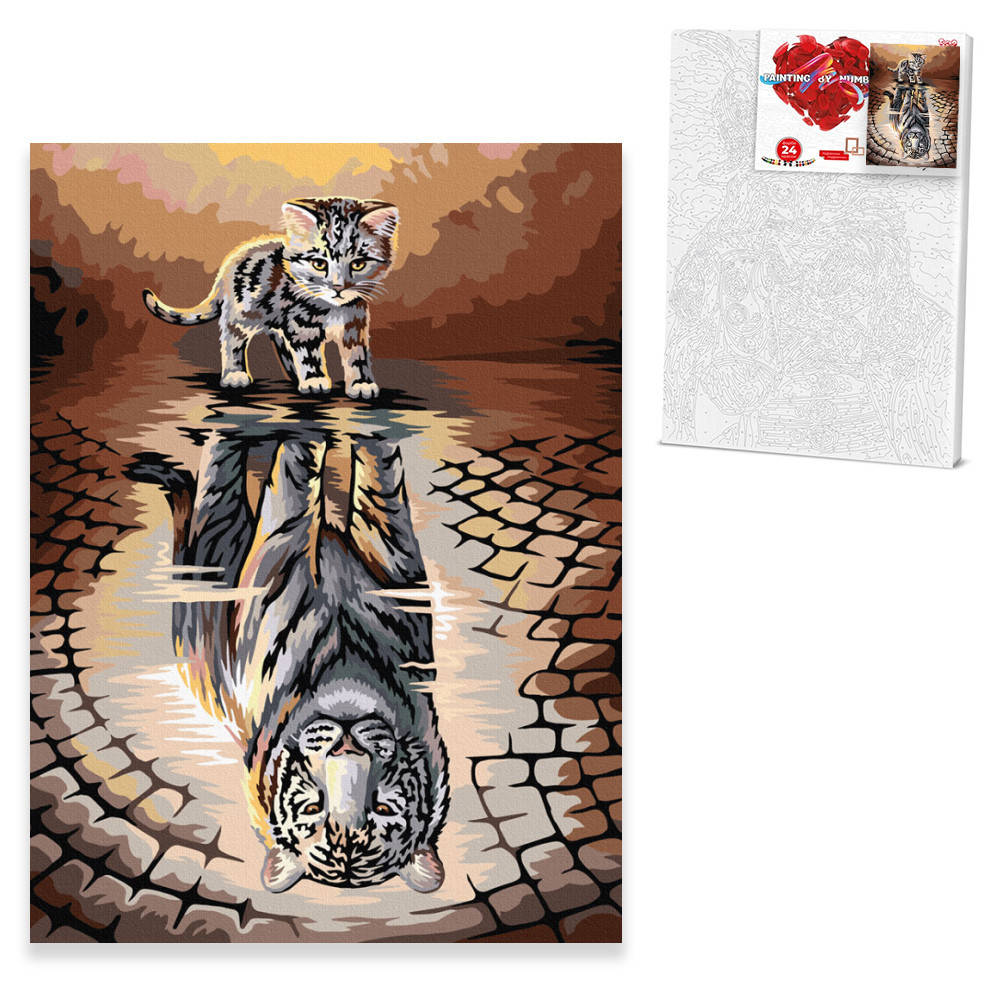 

Картина по номерам 40×30 см "Душа тигра" PAINTING BY NUMBERS / Картина раскраска по номерам на холсте