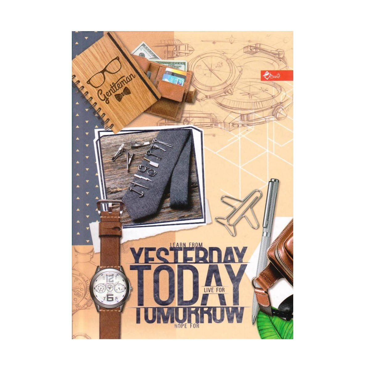 

Блокнот А5 твёрдая обложка, 64 л. "Yesterday today tomorrow" клетка, Фольга ТП-68