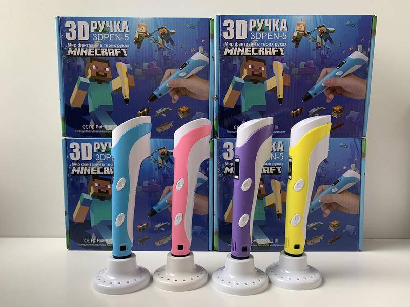 

3D Ручка PEN-5 Minecraft с LCD-дисплеем + Пластик и Трафареты!