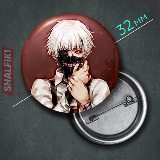 

"Кэн Канэки (Токийский гуль / Tokyo ghoul)" значок круглый на булавке Ø32 мм