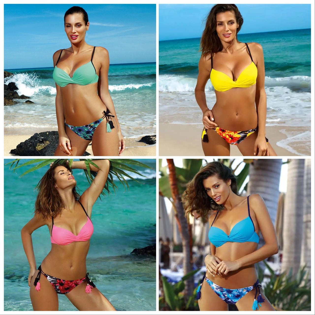 

Купальник Женский Новинка S M L XL р Пуш ап Push Up 5 цветов, Разные цвета