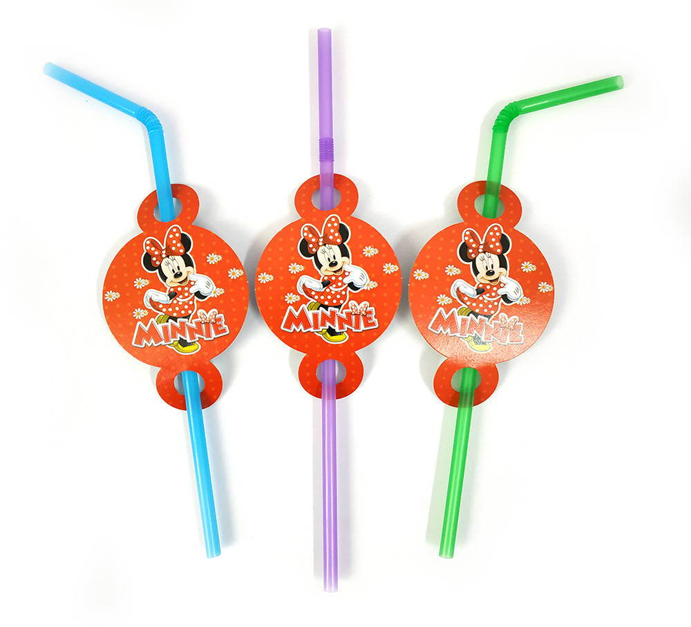 

Набор трубочек с гофрой 8 шт "Минни Маус", Разные цвета