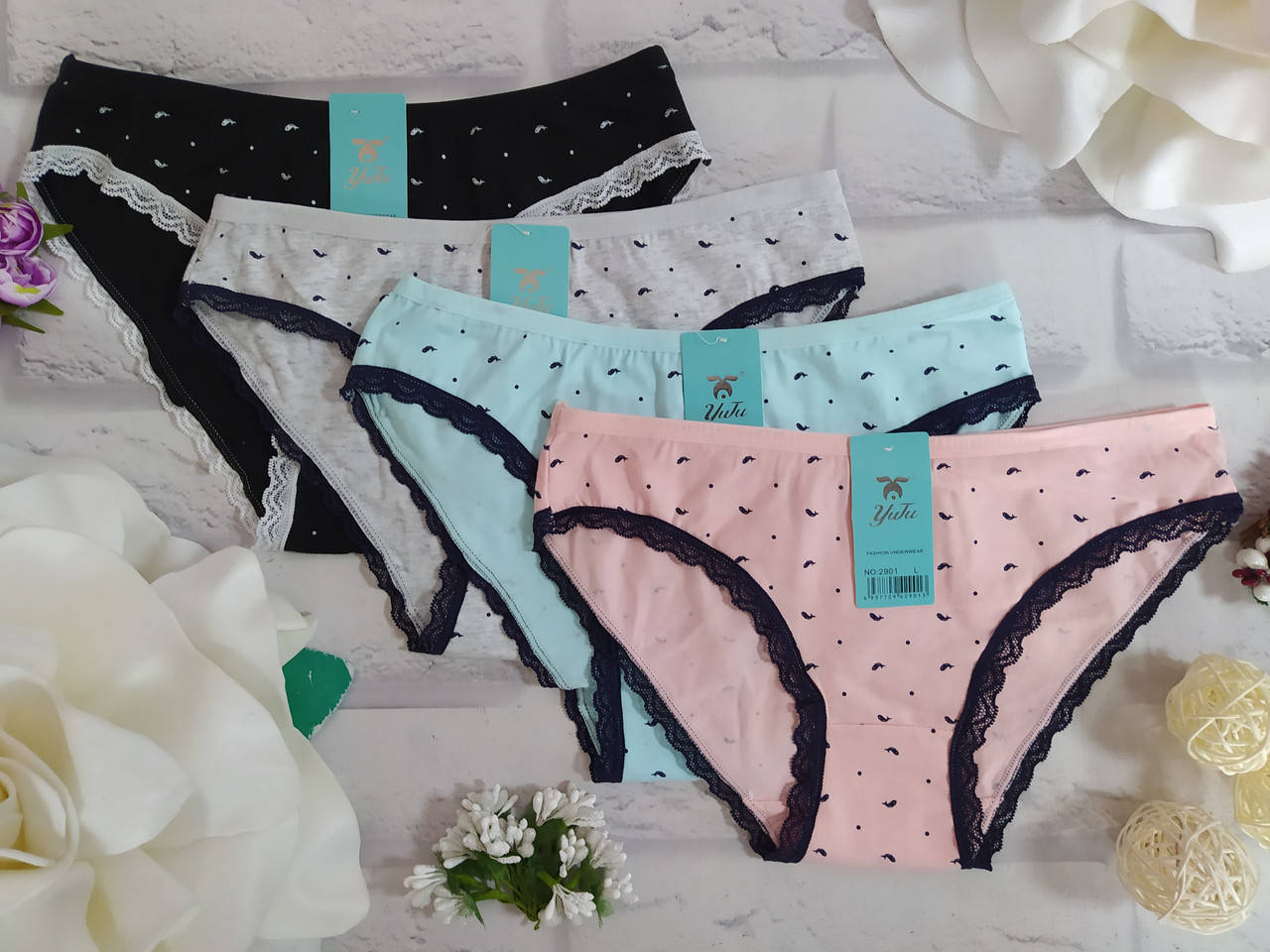 

Трусы женские L 46 хлопок норма Остатки SO-2901, Разные цвета